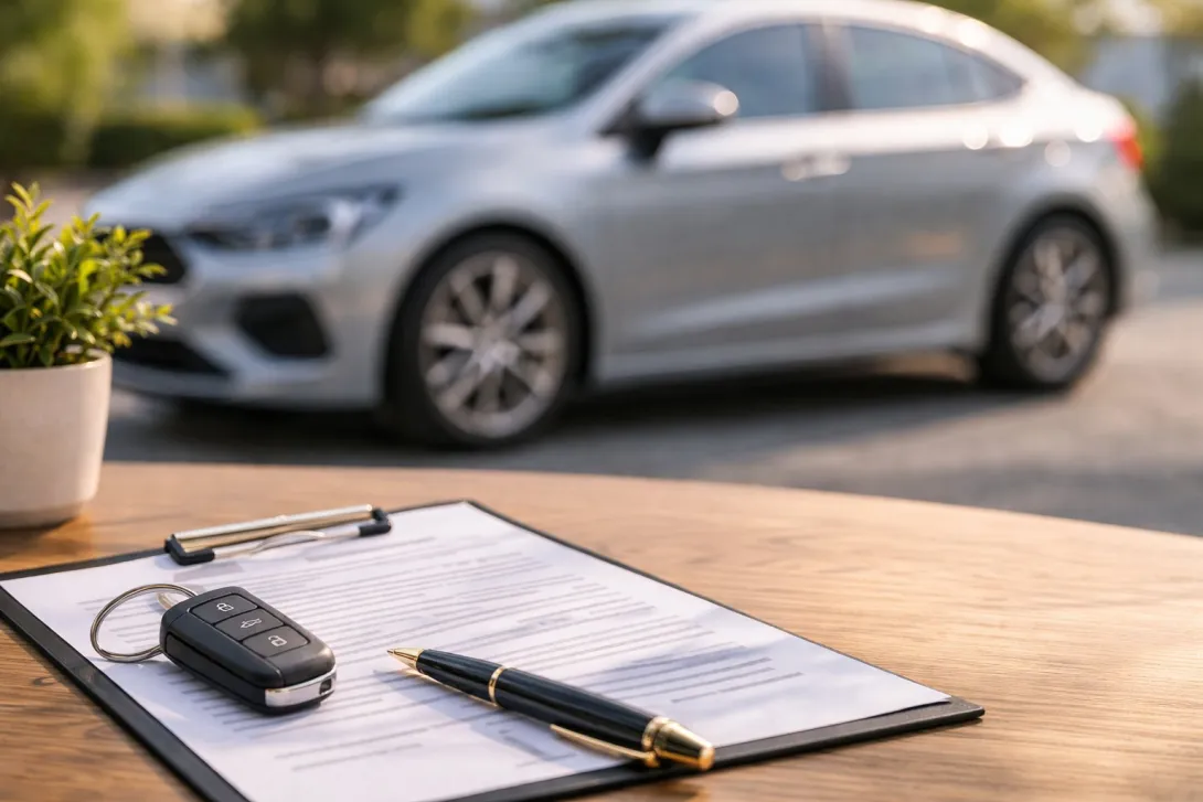 KASKO pašrisks auto apdrošināšanas līgumā un automašīna fonā